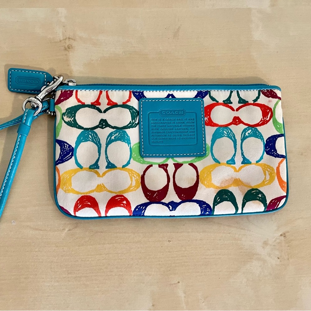 Authentic COACH Multicolor Wristlet - Picture 2 of 6